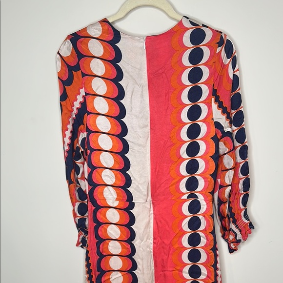 Vilagallo Orange and Blue Long Sleeve Dress - Picture 5 of 7